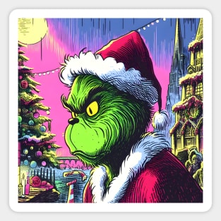 Whimsical Holidays: Grinch-Inspired Artwork and Festive Delights Magnet